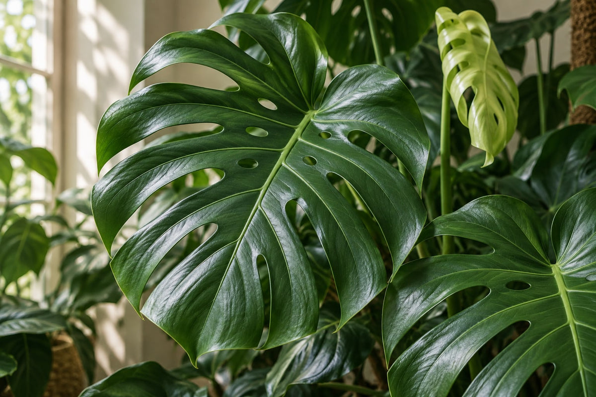 Feuilles de Monstera aux découpes naturelles